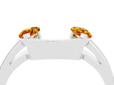 White gold Marquise Citrine Open Band Ring with Tension Setting_21