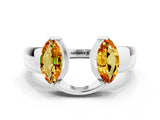White gold Marquise Citrine Open Band Ring with Tension Setting_6