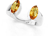 White gold Marquise Citrine Open Band Ring with Tension Setting_7