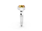 White gold Marquise Citrine Open Band Ring with Tension Setting_8