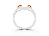 White gold Marquise Citrine Open Band Ring with Tension Setting_9