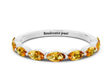 White gold Marquise Citrine Prong Set Half-Eternity Band_6
