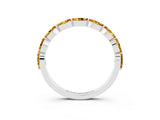 White gold Marquise Citrine Prong Set Half-Eternity Band_9