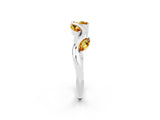 White gold Marquise Citrine Twisted Band with Prong Setting_8