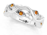 White gold Marquise Citrine Vine Eternity Band with Bezel Setting_19
