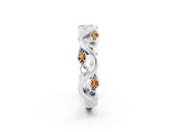 White gold Marquise Citrine Vine Eternity Band with Bezel Setting_20
