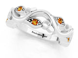 White gold Marquise Citrine Vine Eternity Band with Bezel Setting_31