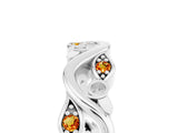 White gold Marquise Citrine Vine Eternity Band with Bezel Setting_34