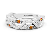 White gold Marquise Citrine Vine Eternity Band with Bezel Setting_41