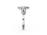 White gold Marquise Cluster Diamond Engagement Ring with Pavé Band and Four-Prong Setting_70