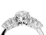 White gold Marquise Cluster Diamond Engagement Ring with Pavé Band and Four-Prong Setting_72
