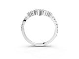 14K White Gold 0.52 Carat E VS Marquise Cluster Diamond Pavé Band with Prong Setting