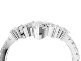 14K White Gold 0.52 Carat E VS Marquise Cluster Diamond Pavé Band with Prong Setting