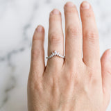 Platinum Marquise Cluster Diamond Pavé Band with Prong Setting