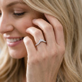 Platinum Marquise Cluster Diamond Pavé Band with Prong Setting