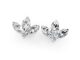 White gold Marquise Cluster Stud Earrings with Round Prong Setting_13