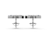 White gold Marquise Cluster Stud Earrings with Round Prong Setting_6