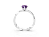 White gold Marquise Cut Amethyst Engagement Ring with Side Stone Accents and Four-Prong Setting_87