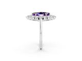 White gold Marquise Cut Amethyst Floral Double Halo Engagement Ring with Prong Setting_39