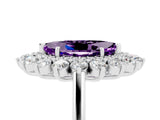 White gold Marquise Cut Amethyst Floral Double Halo Engagement Ring with Prong Setting_41