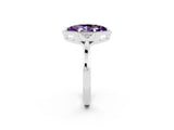 White gold Marquise Cut Amethyst Halo Ring with Tapered Band and Four-Prong Setting_2