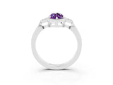 White gold Marquise Cut Amethyst Halo Ring with Tapered Band and Four-Prong Setting_3