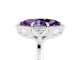White gold Marquise Cut Amethyst Halo Ring with Tapered Band and Four-Prong Setting_5