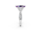 White gold Marquise Cut Amethyst Halo Twist Band Solitaire Prong Setting Ring_2
