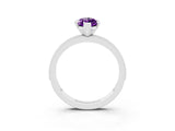 White gold Marquise Cut Amethyst Milgrain Pavé Engagement Ring with Four-Prong Setting_3