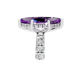 White gold Marquise Cut Amethyst Pave Band Solitaire Ring with Four-Prong Setting_29