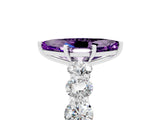 White gold Marquise Cut Amethyst Prong Setting with Side Stones on a Pave Band_5