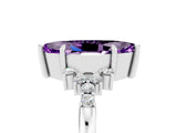 White gold Marquise Cut Amethyst Ring with Side Stones and Four-Prong Setting_41