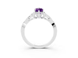 White gold Marquise Cut Amethyst Solitaire Celtic Knot Ring with Four-Prong Setting_15