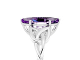 White gold Marquise Cut Amethyst Solitaire Celtic Knot Ring with Four-Prong Setting_17