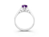 White gold Marquise Cut Amethyst Solitaire Engagement Ring with Cathedral Setting and Four-Prong Mount_33