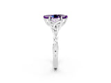 White gold Marquise Cut Amethyst Solitaire Engagement Ring with Celtic Knot Band and Four-Prong Setting_2