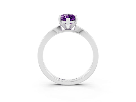 White gold Marquise Cut Amethyst Solitaire Engagement Ring with Classic Band and Four-Prong Setting_27