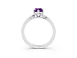 White gold Marquise Cut Amethyst Solitaire Engagement Ring with Classic Band and Four-Prong Setting_27