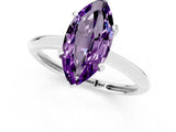 White gold Marquise Cut Amethyst Solitaire Engagement Ring with Classic Band and Four-Prong Setting_37