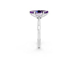 White gold Marquise Cut Amethyst Solitaire Engagement Ring with Classic Band and Four-Prong Setting_38