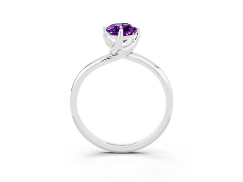 White gold Marquise Cut Amethyst Solitaire Engagement Ring with Four-Prong Setting and Classic Band_39