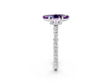 White gold Marquise Cut Amethyst Solitaire Engagement Ring with Pavé Band and Four-Prong Setting_2