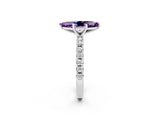 White gold Marquise Cut Amethyst Solitaire Pavé Band with Four-Prong Setting_2
