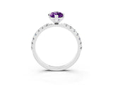 White gold Marquise Cut Amethyst Solitaire Pavé Band with Four-Prong Setting_3