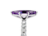 White gold Marquise Cut Amethyst Solitaire Pavé Band with Four-Prong Setting_5