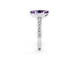 White gold Marquise Cut Amethyst Solitaire Pavé Engagement Ring with Round Band and Prong Setting_14