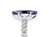 White gold Marquise Cut Amethyst Solitaire Pavé Engagement Ring with Round Band and Prong Setting_17