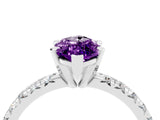 White gold Marquise Cut Amethyst Solitaire Pavé Engagement Ring with Round Band and Prong Setting_76