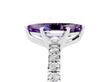 White gold Marquise Cut Amethyst Solitaire Pavé Engagement Ring with Round Band and Prong Setting_77