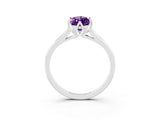 White gold Marquise Cut Amethyst Solitaire Ring with Flower Prong Setting and Classic Band_15